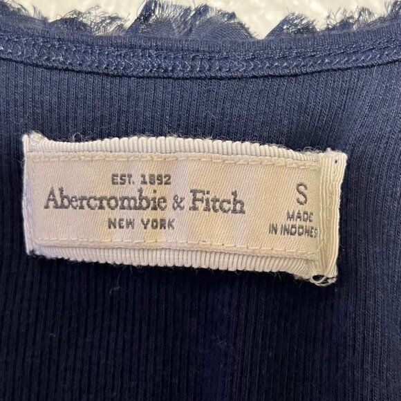 Authentic Rare Abercrombie Vintage Y2K Ribbed Razorback Top Coquette Navy Girl S - Picture 4 of 10